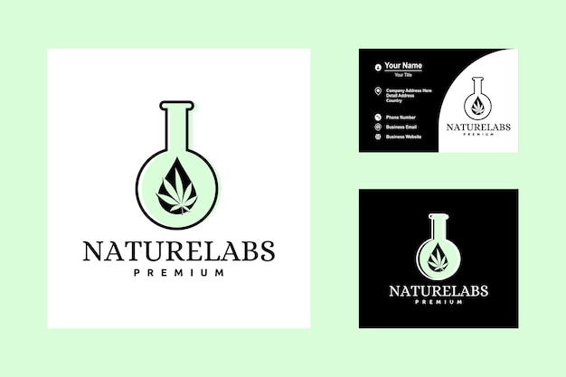 hoja laboratorio naturaleza logo insignias vector icono ilustración