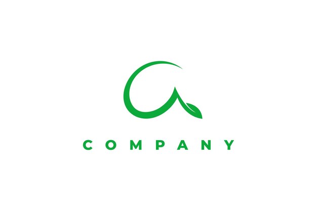 una hoja y una letra de naturaleza logotipo mínimo