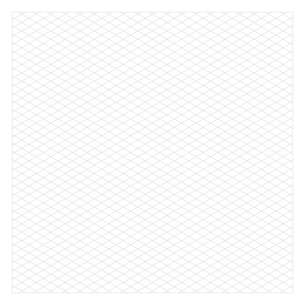 Hoja de líneas isométricas monocromáticas sobre un fondo blanco. Perfecto para planificador de bocetos, cuaderno,
