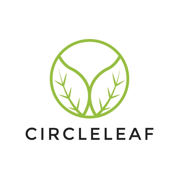 Hoja moderna con concepto de logotipo de diseño de signo de círculo