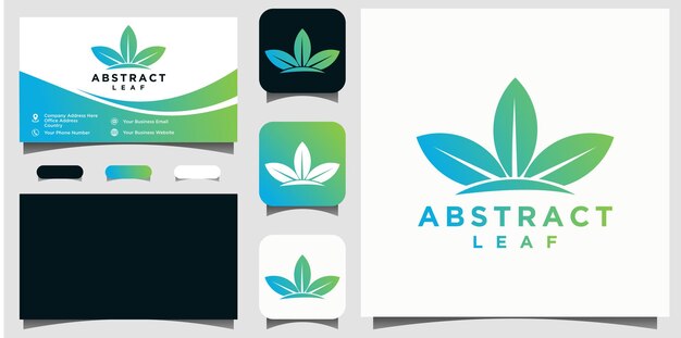 hoja naturaleza verde logotipo diseño vector plantilla fondo tarjeta de visita