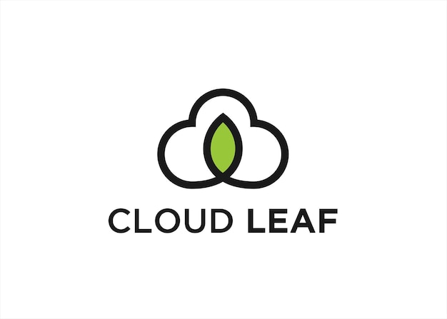 hoja nube logotipo diseño icono vector silueta ilustración