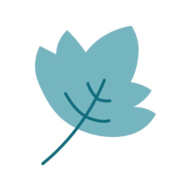 Hoja de otoño aislada sobre un fondo blanco Estilo plano de dibujos animados simple Clipart de ilustración vectorial