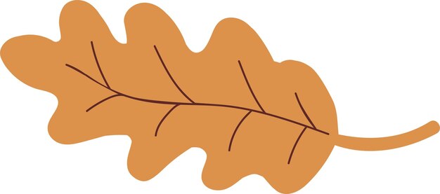 Hoja de otoño simple en color amarillo Elemento de diseño de otoño Ilustración vectorial