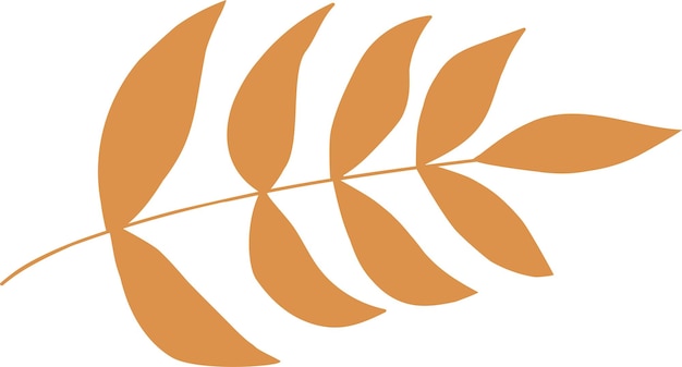 Hoja de otoño simple en color amarillo Elemento de diseño de otoño Ilustración vectorial