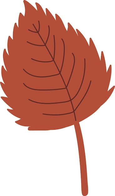 Hoja de otoño simple en color rojo Elemento de diseño de otoño Ilustración vectorial