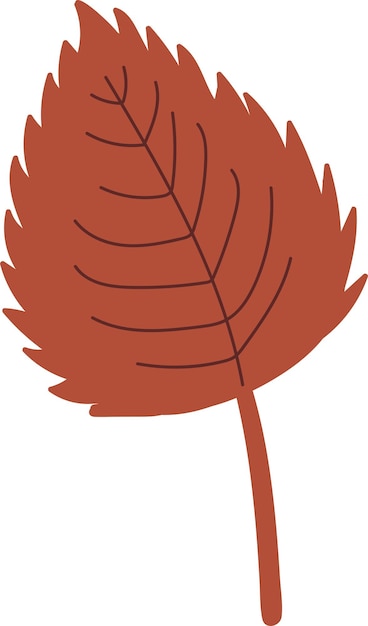 Hoja de otoño simple en color rojo elemento de diseño de otoño ilustración vectorial