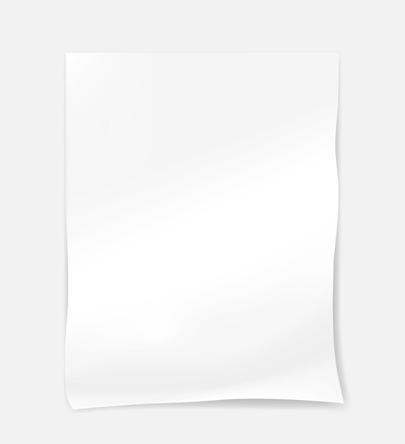 Vector hoja de papel blanco arrugado. nota importante. pegatina de nota. marque la lista de tareas pendientes. maqueta de vector