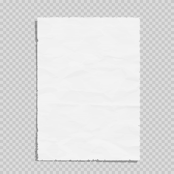 Vector hoja de papel blanco vacía arrugada