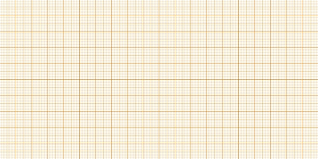 Hoja de papel cuadriculado con cuadrícula Patrón geométrico de textura de papel milimétrico Naranja forrado en blanco para dibujar estudiando ingeniería técnica o medición de escala Ilustración vectorial