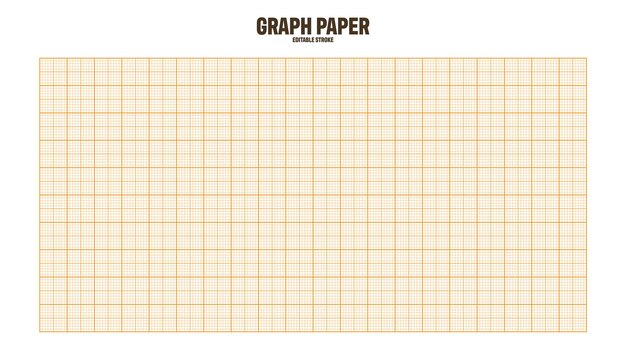 Vector hoja de papel gráfico con cuadrícula de papel de textura milimétrica patrón geométrico naranja alineado en blanco para dibujo estudiando ingeniería técnica o medición de escala ilustración vectorial