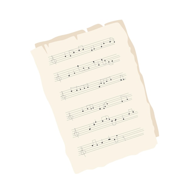 Hoja de papel con notas para tocar música