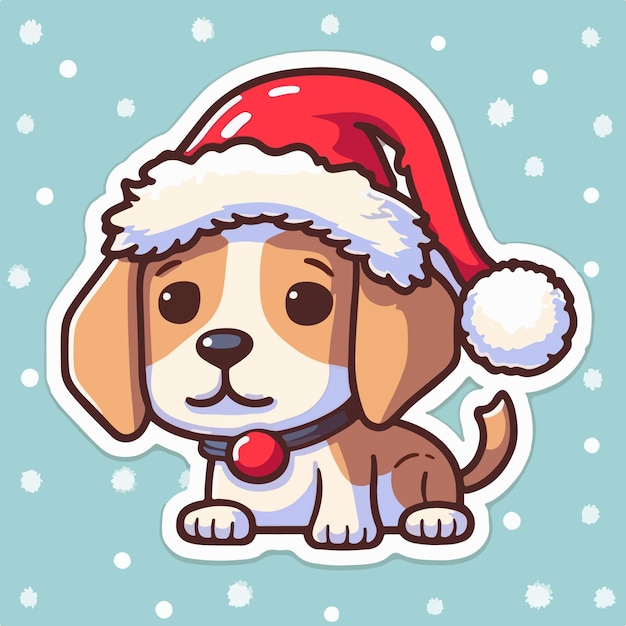 Hoja de pegatinas imprimibles de pegatinas navideñas para perros Navidad vacaciones de invierno