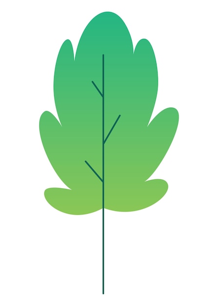hoja plana mínima de arbusto árbol arbusto icono de planta silvestre parque de dibujos animados o jardín elemento de paisaje de primavera vegetación aislada colorida ambiental