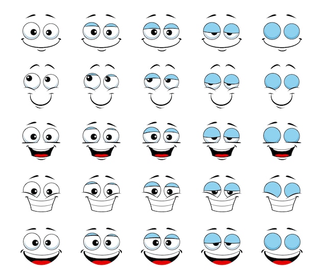 Hoja de sprite de animación de cara de caricatura y parpadeo