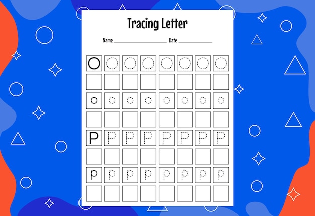 Hoja de trabajo de calco de letras para niños calco de letras del alfabeto