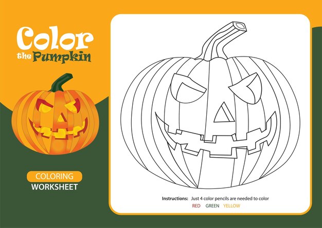 Hoja de trabajo para colorear calabazas de Halloween
