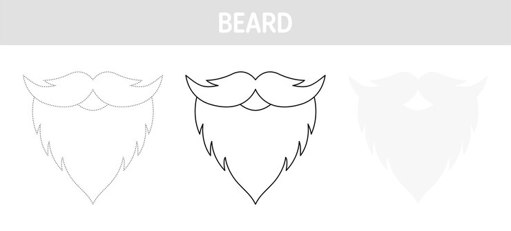 Vector hoja de trabajo para dibujar y colorear barba para niños