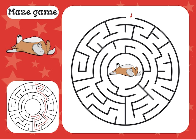Hoja de trabajo de dibujos animados lindo juego de laberinto para niños