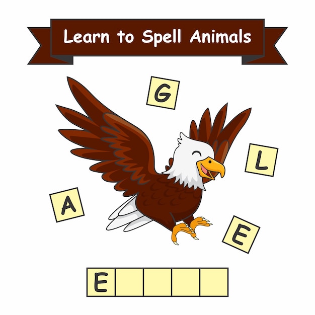 Hoja de trabajo de eagle learn to spell animals