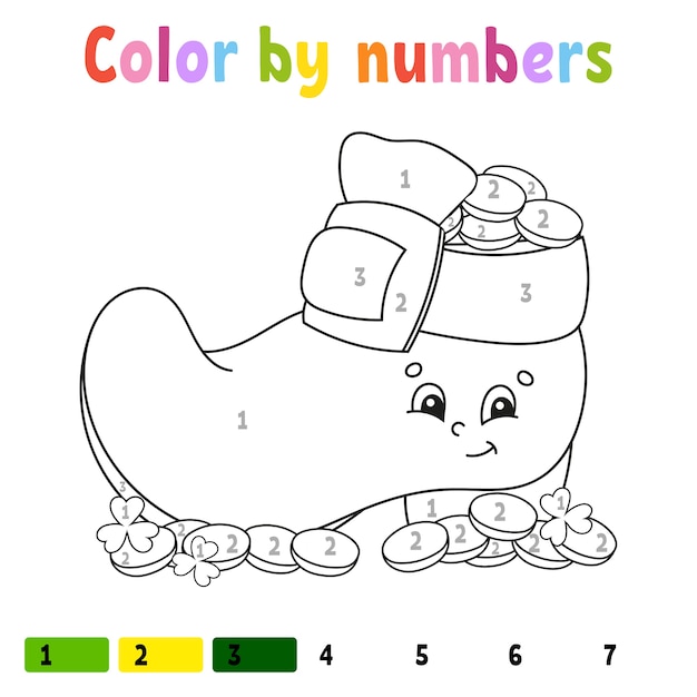 Color por números. Libro para colorear para niños. Carácter alegre