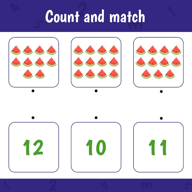 Hoja de trabajo educativa para niños en edad preescolar Contar y combinar Juego de matemáticas para niños