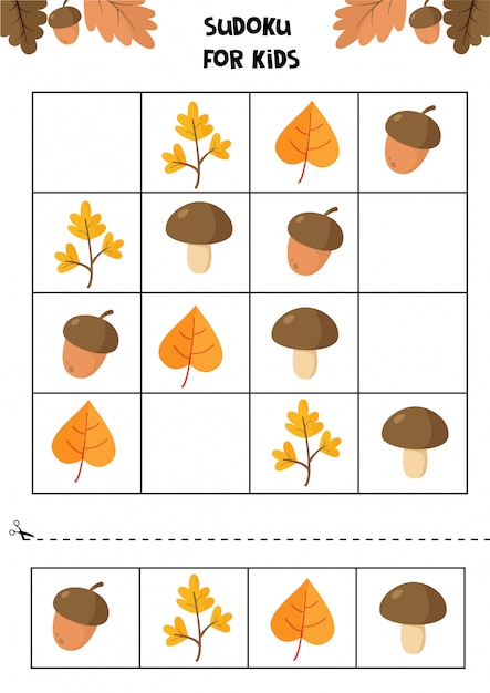 Hoja de trabajo educativo para niños en edad preescolar. Objetos de otoño.