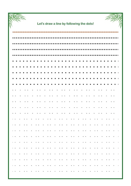 Vector hoja de trabajo de ejercicio de dibujo de línea para preescolar