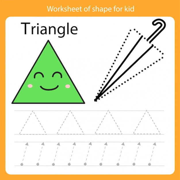 Hoja de trabajo de forma para triángulo infantil