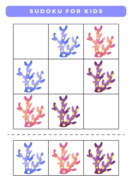 Hoja de trabajo imprimible de Sudoku para niños