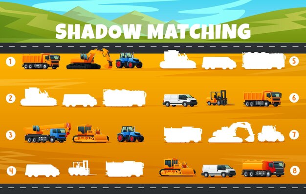 Hoja de trabajo del juego de combinación de sombras tarea de acertijo para niños
