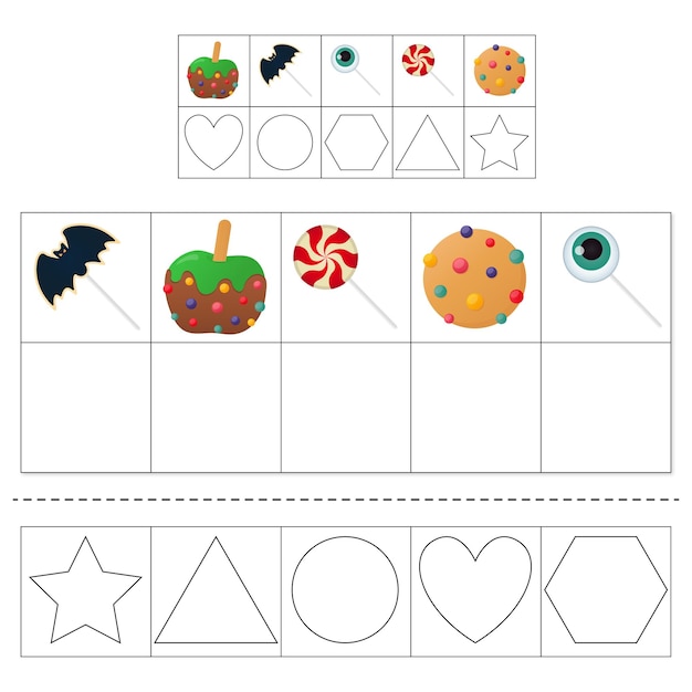 Hoja de trabajo de juego de lógica para niños.