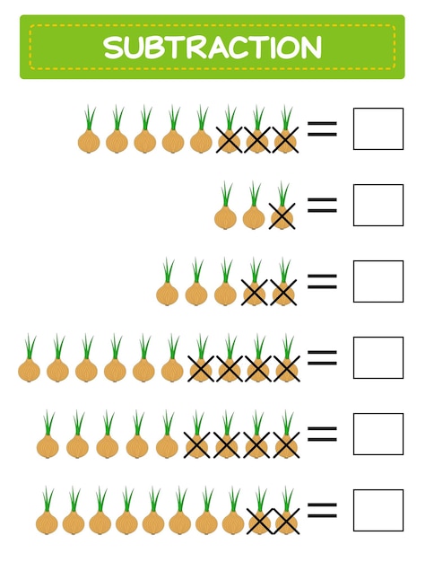 Hoja de trabajo de matemáticas de resta para niños Desarrollar habilidades numéricas Resuelve ejemplos y escribe Matemáticas