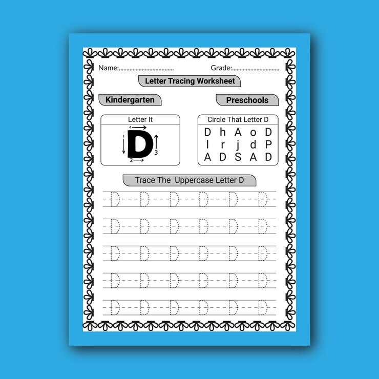 Hoja de trabajo de práctica de rastreo de letras ABC para niños