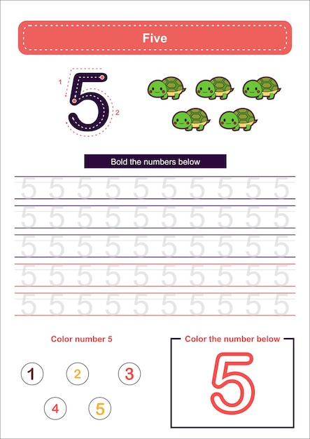 Hoja de trabajo preescolar número 5