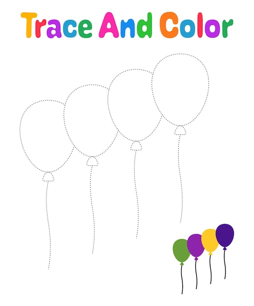 Hoja de trabajo de rastreo de globos para niños