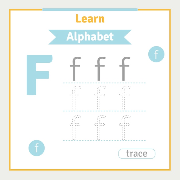 Hoja de trabajo de rastreo de letras del alfabeto para niños actividad de aprendizaje de ilustración preescolar para jardín de infantes