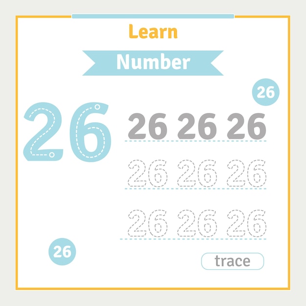 Hoja de trabajo de regreso a la escuela para niños con vector de seguimiento de números ilustración preescolar aprendizaje de números