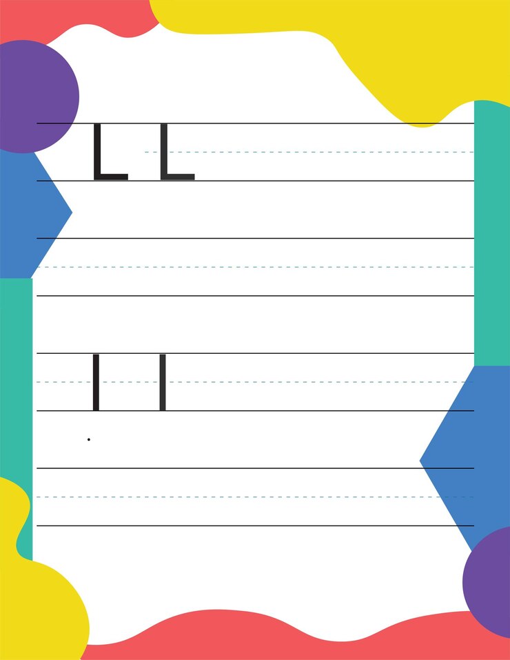 Vector hoja de trabajo de seguimiento de letras