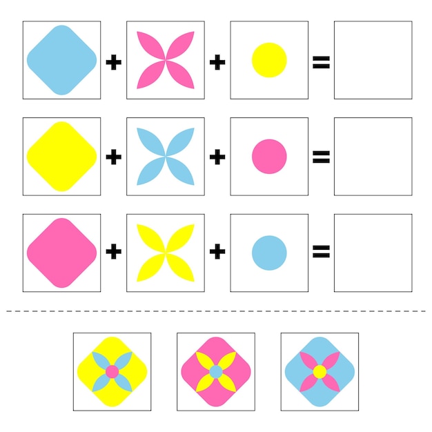 Vector hoja de trabajo de tabla lógica para niños