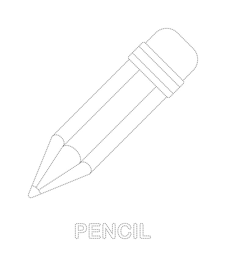 Vector hoja de trabajo de trazado de lápiz para niños