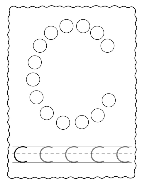 Hoja de trabajo para trazar el alfabeto con marcador de puntos para colorear