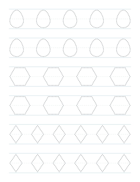 Hoja de trabajo de trazar formas para niños