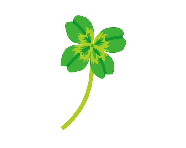 hoja de trébol icono del día de san patricio Ilustración aislada y plana Gráfico vectorial
