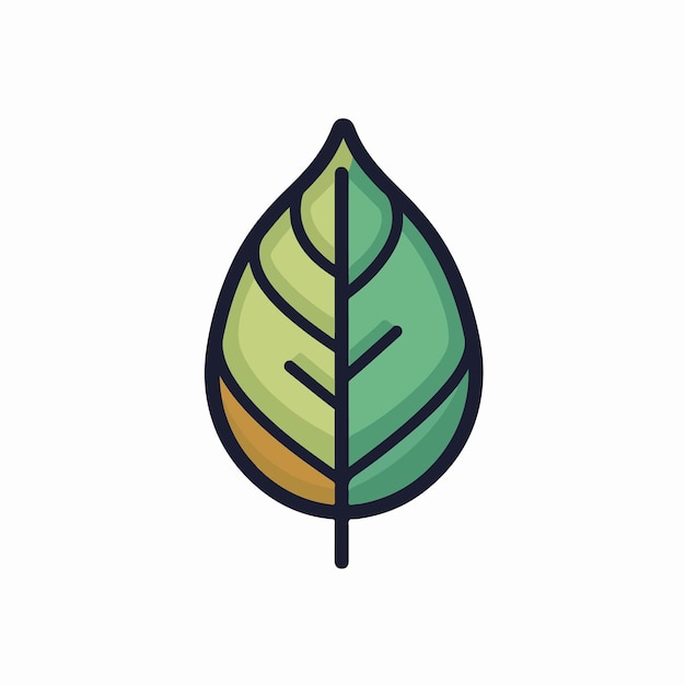 Una hoja verde con un centro amarillo.
