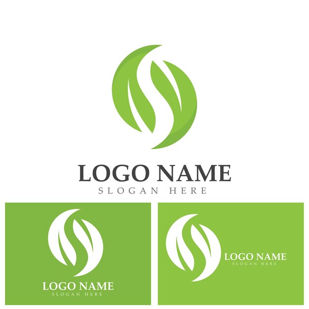 Hoja verde ecología naturaleza elemento vector logo