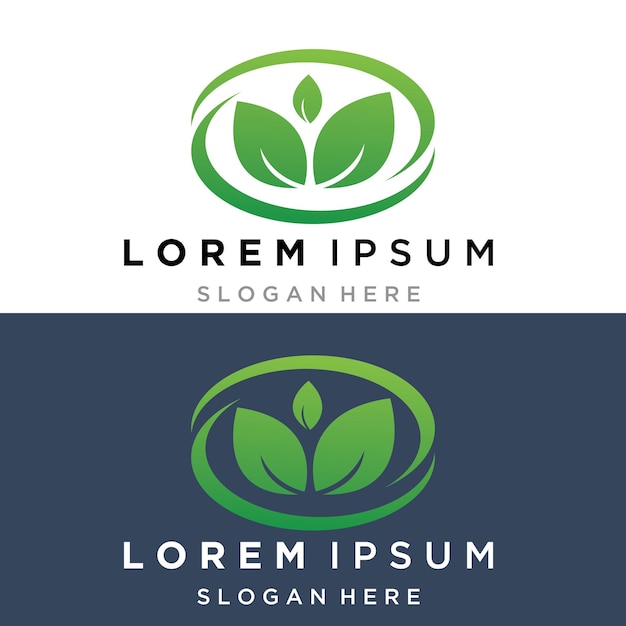 Hoja verde ecología naturaleza elemento vector logo