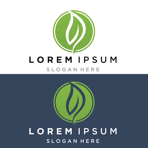 Hoja verde ecología naturaleza elemento vector logo