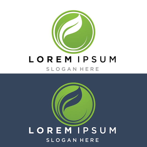 Hoja verde ecología naturaleza elemento vector logo