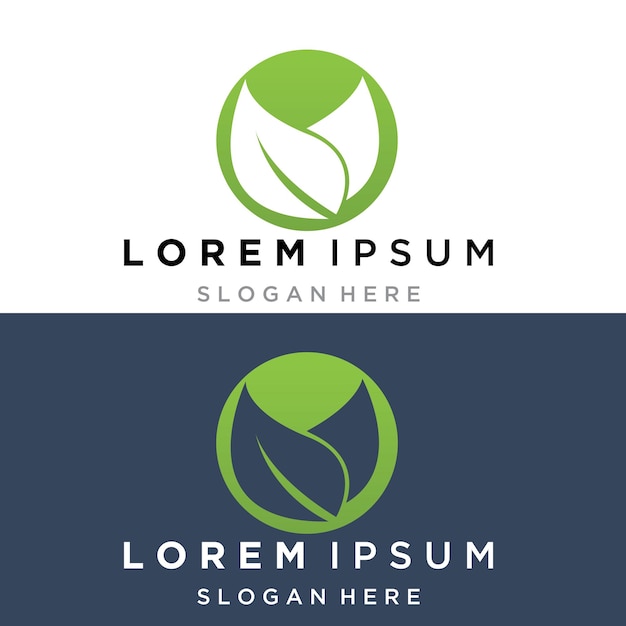 Hoja verde ecología naturaleza elemento vector logo